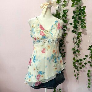 Vintage Floral Fairy Sleeveless Top